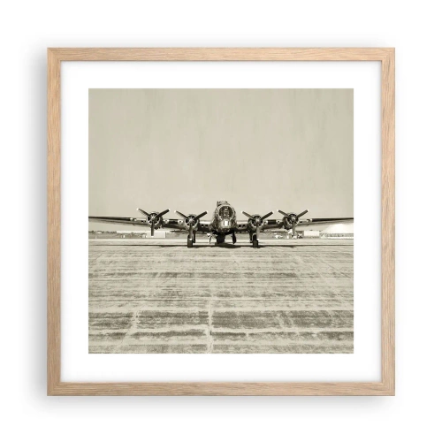 Affiche dans un chêne clair - Poster - Toujours prêt! - 40x40 cm