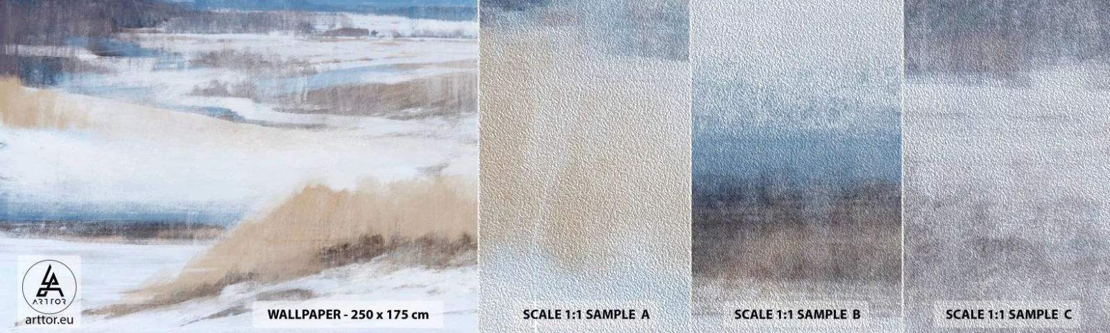 Échantillon de Papier Peint Premium Sand - Composition hivernale - Hiver, Morceau, Pastel - 100x30 cm
