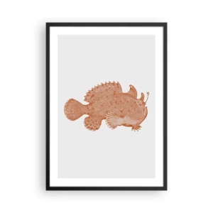 Affiche dans un cadre noir - Poster - Illustration détaillée d'un poisson des grands fonds - 50x70cm - Et pourtant un poisson - Décoration murale moderne pour le salon et la chambre ARTTOR
