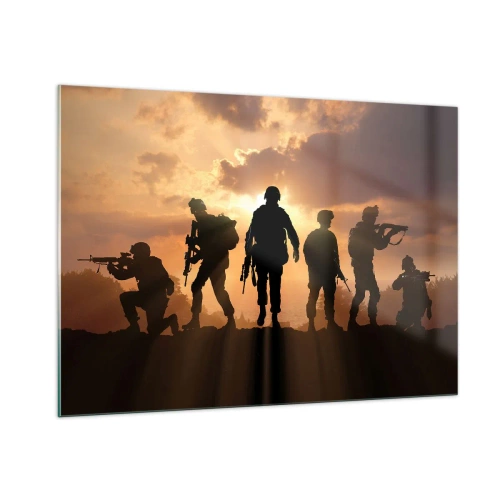 Impression sur verre - Image sur verre - Frères d'armes - 100x70cm - Brothers in arms - Décoration murale moderne pour le salon et la chambre ARTTOR