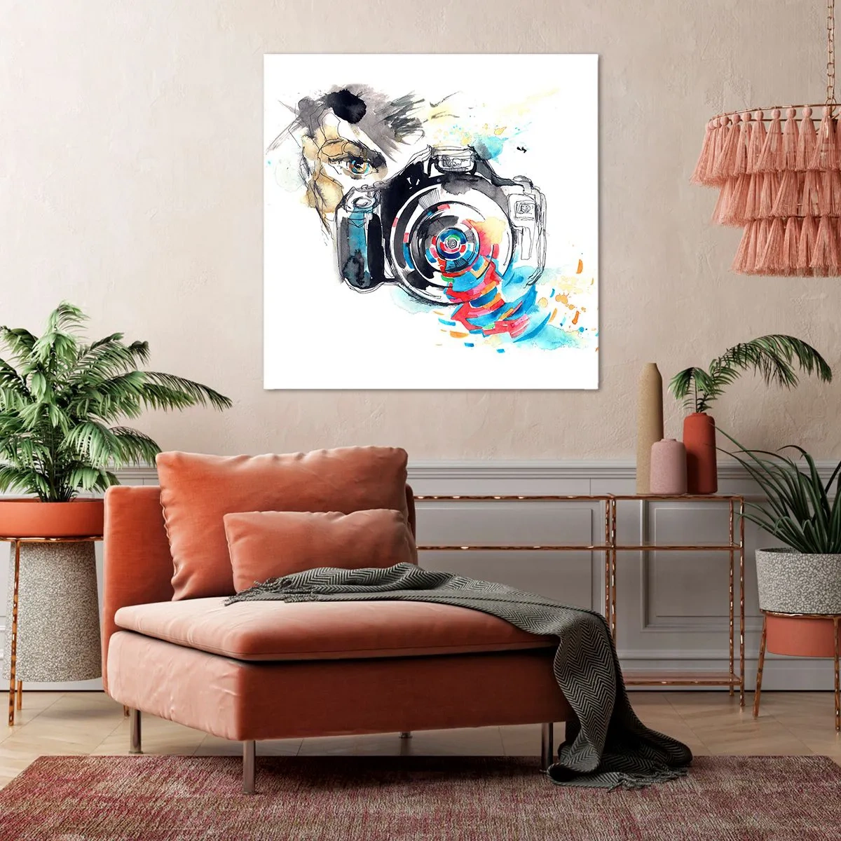 Impression sur toile - Image sur toile - Dans l'oeil de l'objectif - 50x50 cm