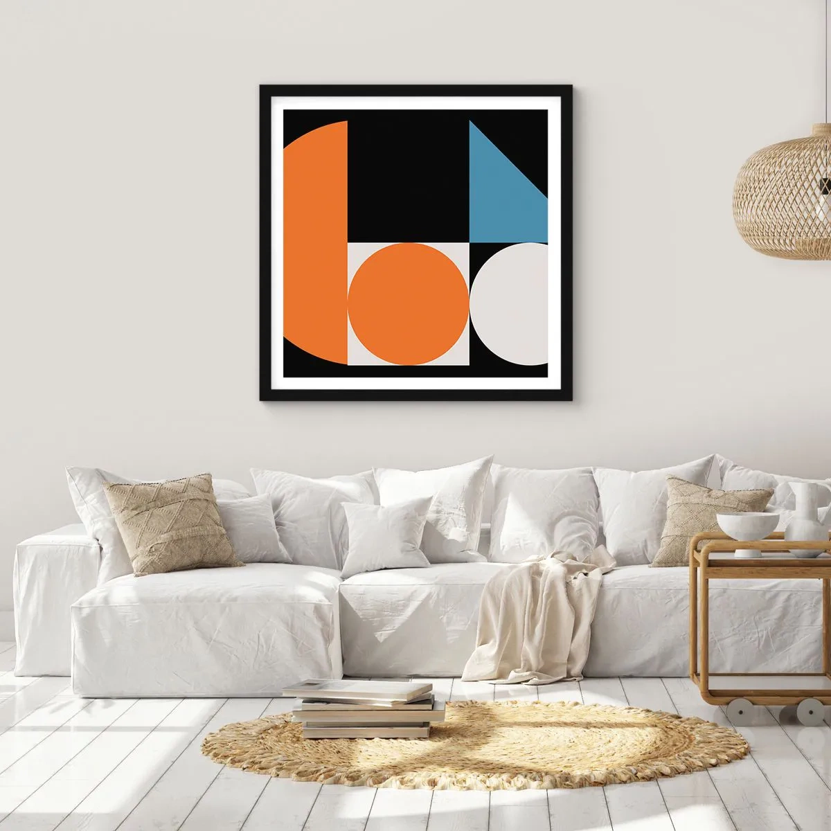 Affiche dans un cadre noir - Poster - Rangement de figures - 50x50 cm