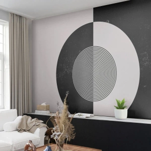 Papier Peint Autocollant Deluxe Sticker - Harmonie de noir et blanc - Abstraction, Morceau, Noir et blanc - 100x70 cm