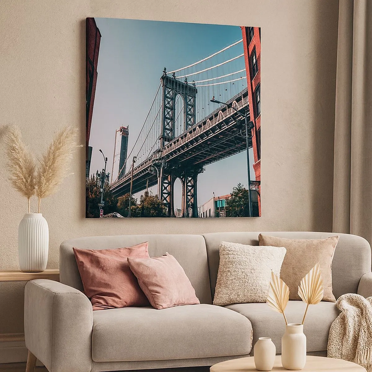 Impression sur toile - Image sur toile - Sur les vagues de la ville - 30x30 cm