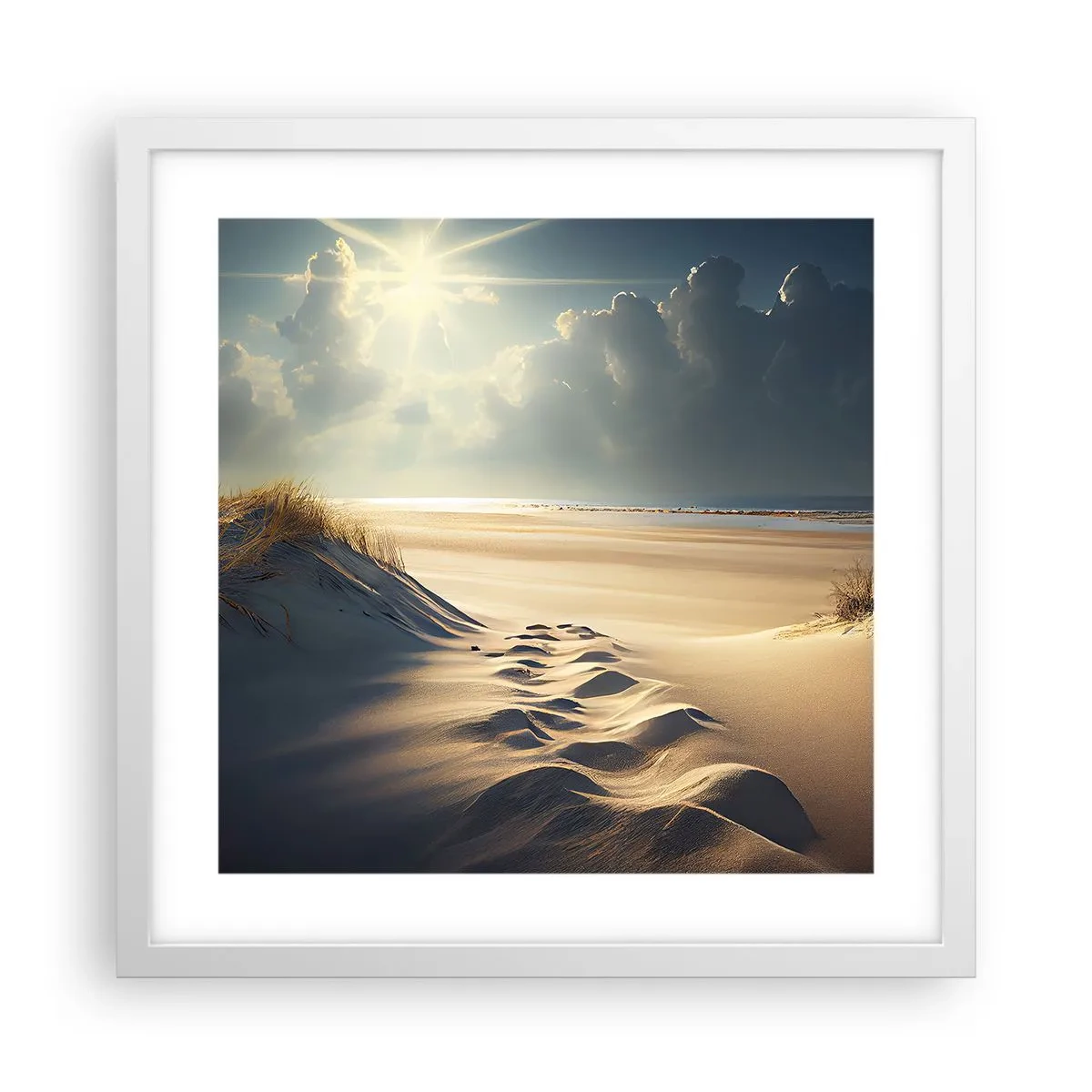 Affiche dans un cadre blanc - Poster - Un paysage apaisant - 40x40 cm