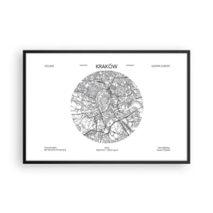Affiche dans un cadre noir - Poster - Anatomie de Cracovie - 91x61 cm