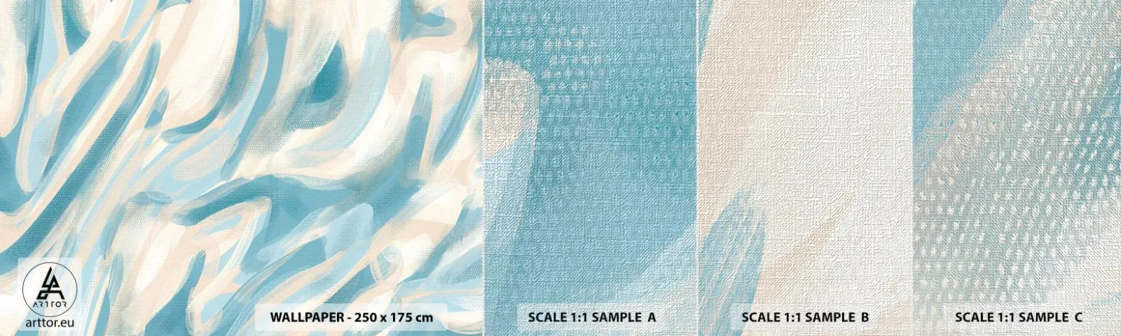 Échantillon de Papier Peint Premium Canvas - Brise printanière - Morceau, Brillant, Pastel - 100x30 cm