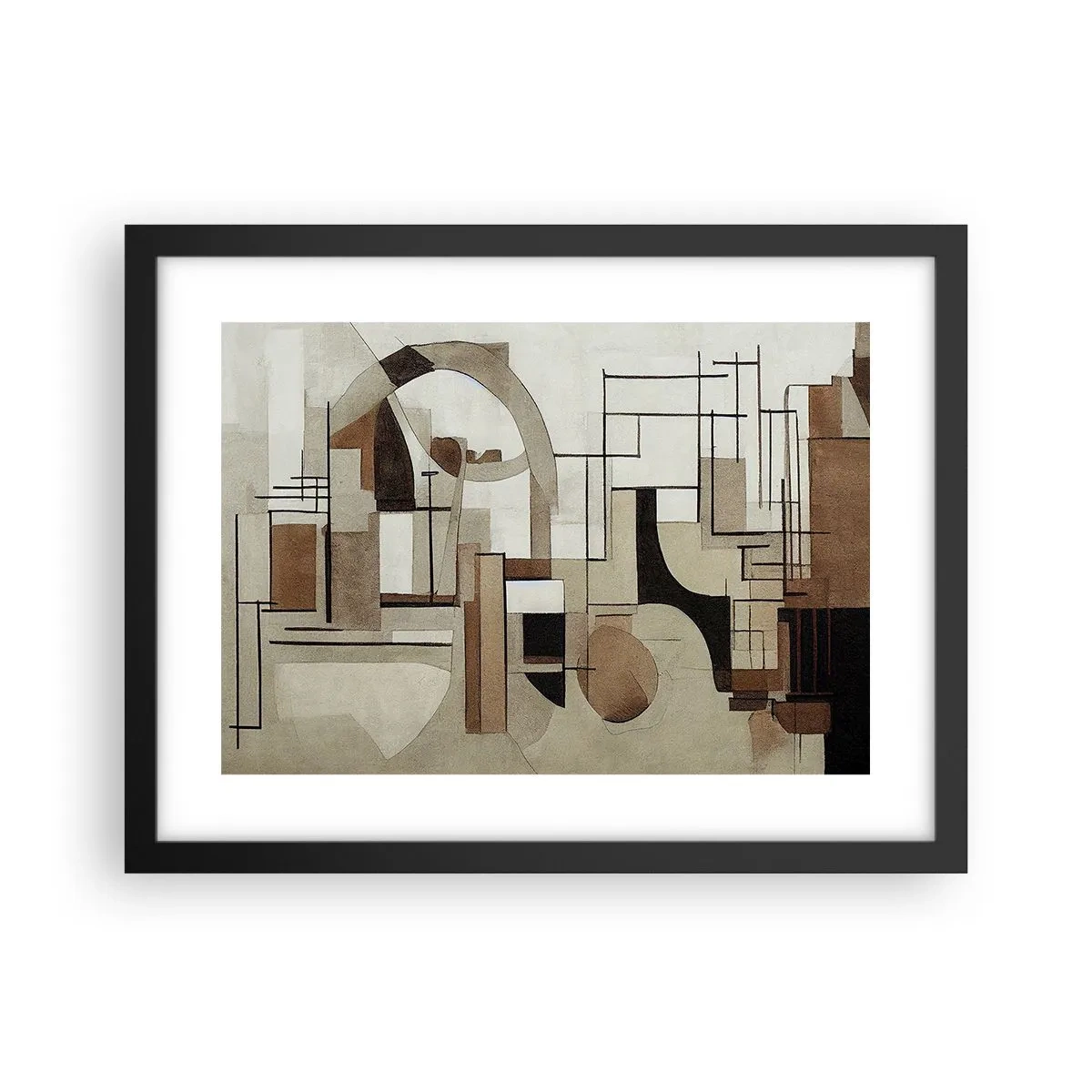 Affiche dans un cadre noir - Poster - Paysage urbain 2.0 - 40x30 cm