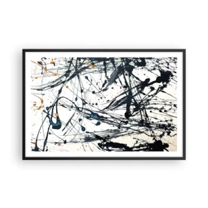 Affiche dans un cadre noir - Poster - Abstraction expressionniste - 91x61 cm
