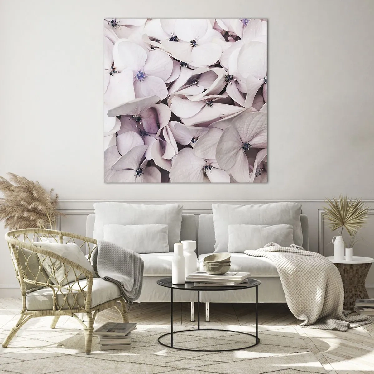 Impression sur verre - Image sur verre - Dans un flot de fleurs - 40x40 cm