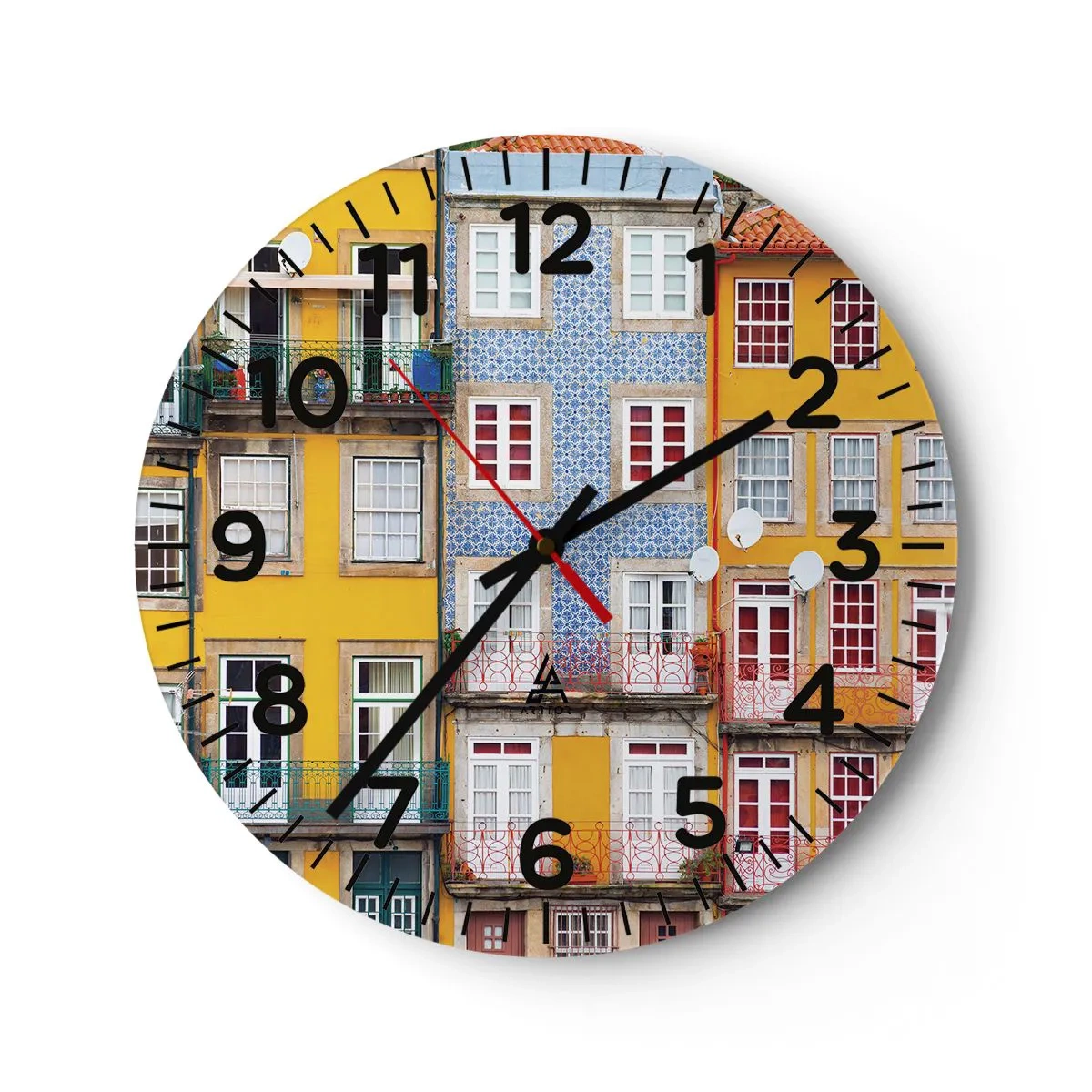 Horloge murale - Pendule murale - Couleurs de vieille ville - 30x30 cm