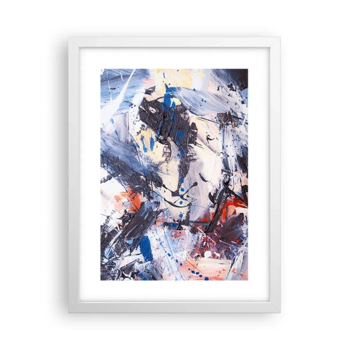 Affiche dans un cadre blanc - Poster - La danse folle de l'abstrait - 30x40 cm