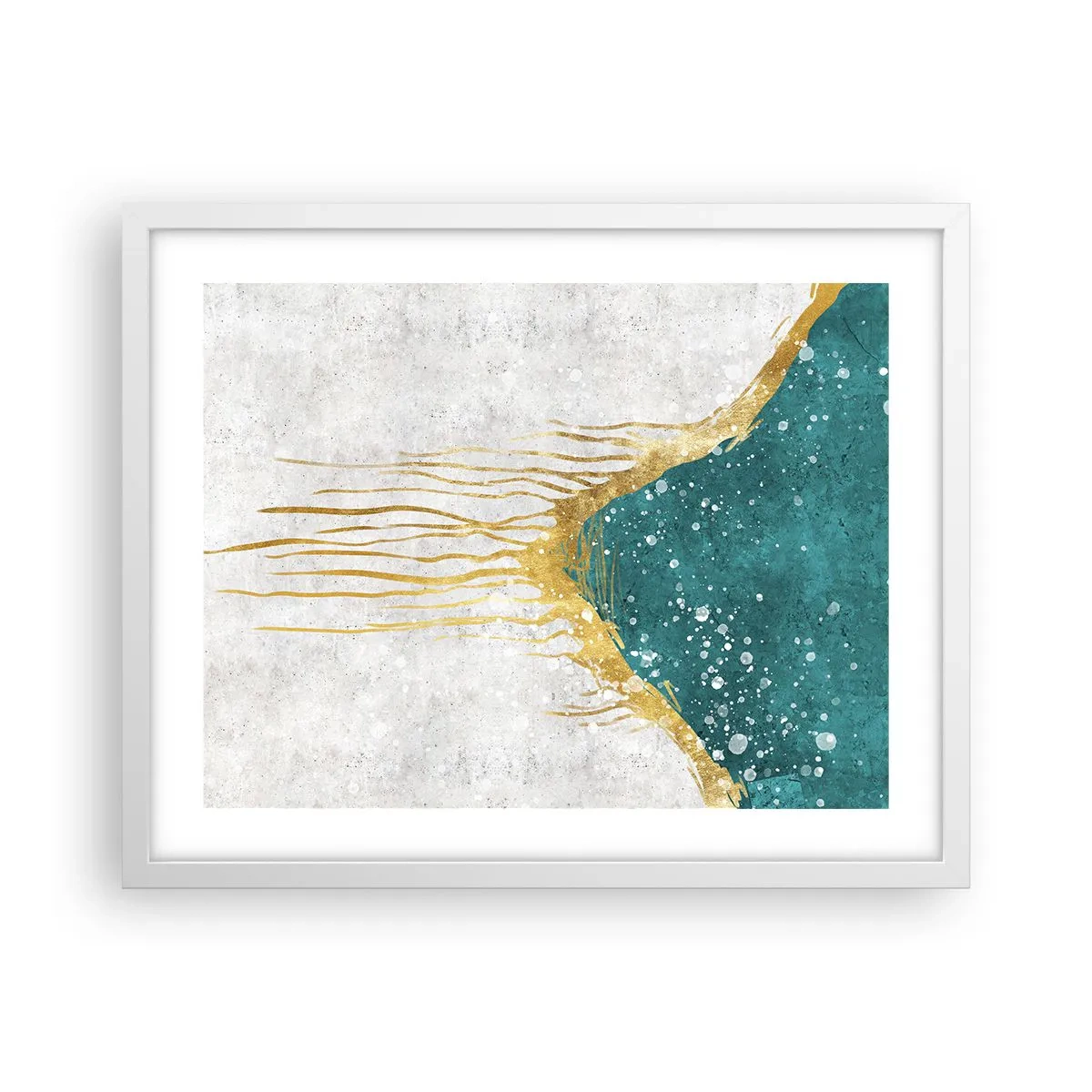 Affiche dans un cadre blanc - Poster - Marée dorée - 50x40 cm