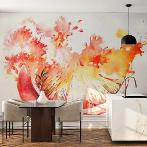 Papier Peint Autocollant Deluxe Sticker - Détente juteuse - Abstraction, Orange, Graphique - 200x140 cm