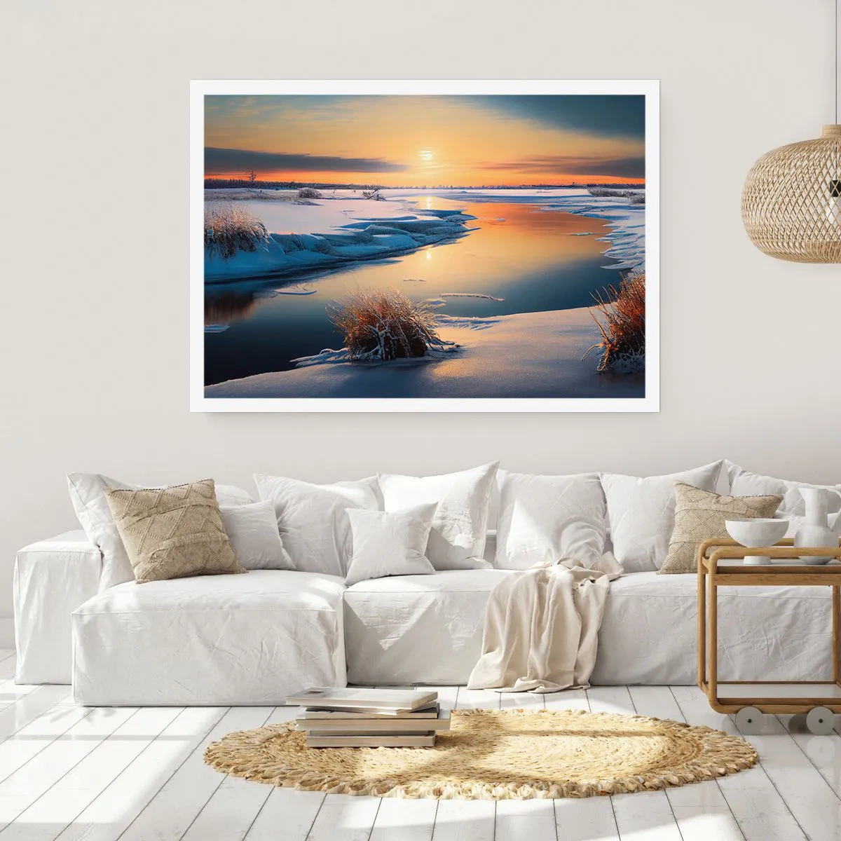 Affiche - Poster - Coucher de soleil d'hiver - 50x40 cm