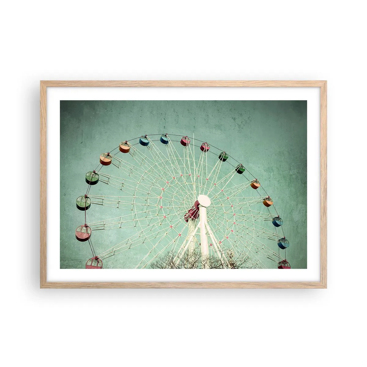 Affiche dans un chêne clair - Poster - Nous vous invitons à vous amuser - 70x50 cm