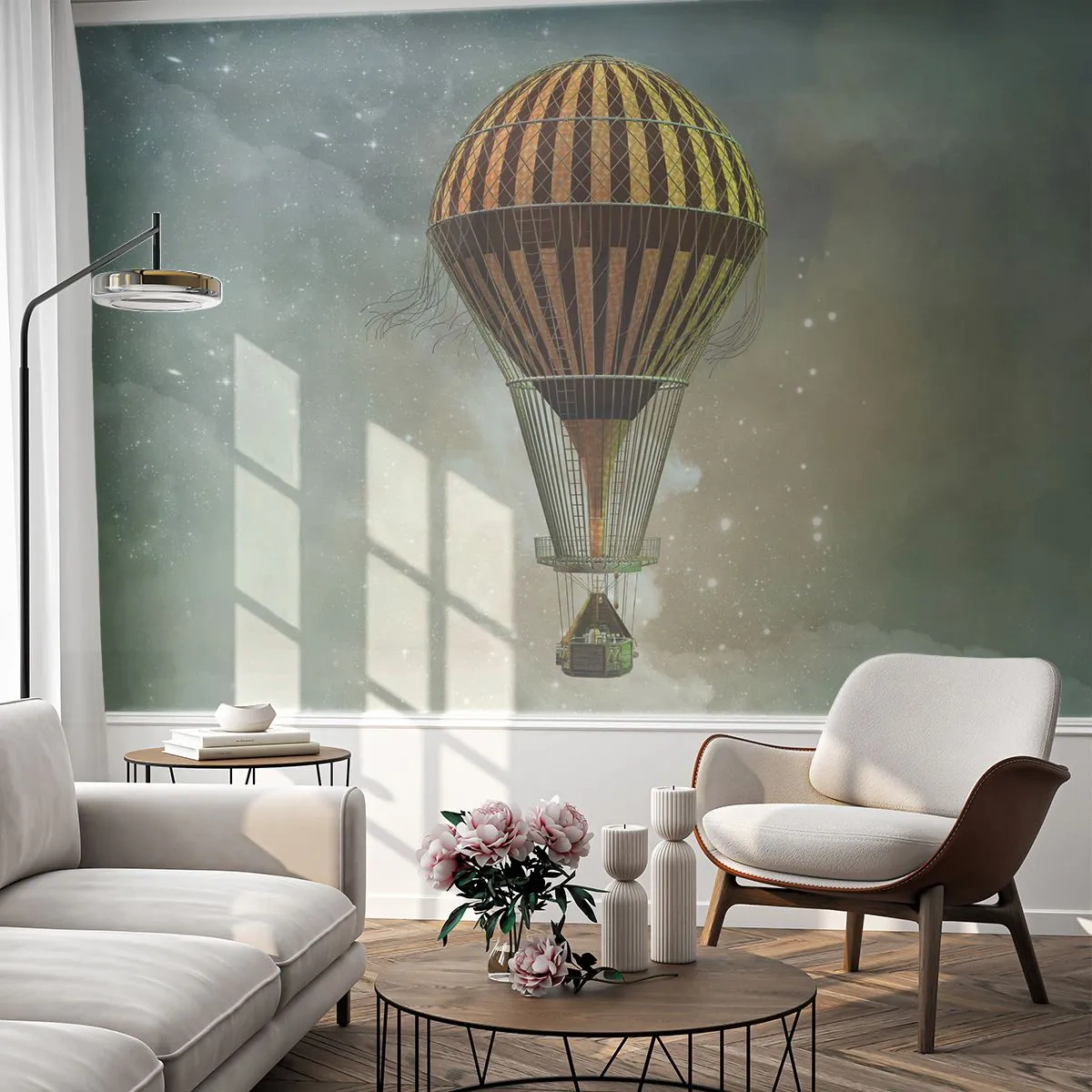 Papier Peint Autocollant Deluxe Sticker - Vols pionniers - Ballon, Voler, Des nuages - 100x70 cm