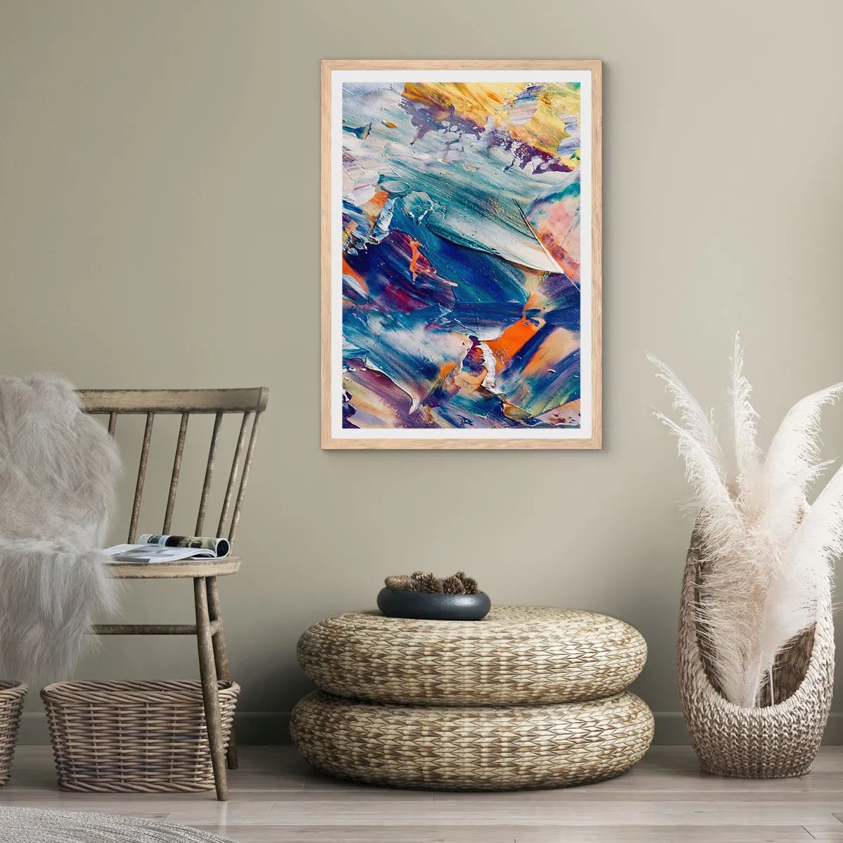 Affiche dans un chêne clair - Poster - Confusion des couleurs - 70x100 cm