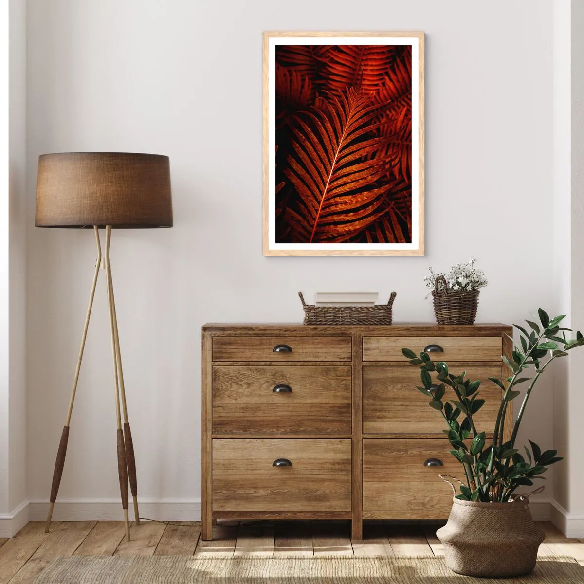 Affiche dans un chêne clair - Poster - Chaleur de la vie - 70x100 cm