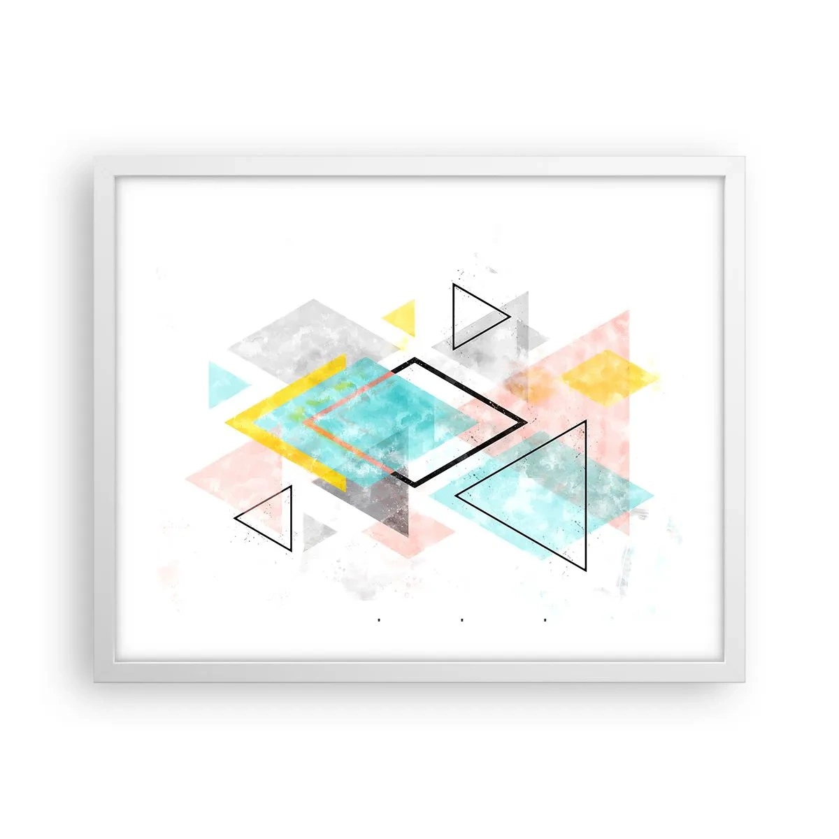 Affiche dans un cadre blanc - Poster - Géométrie facile - 50x40 cm