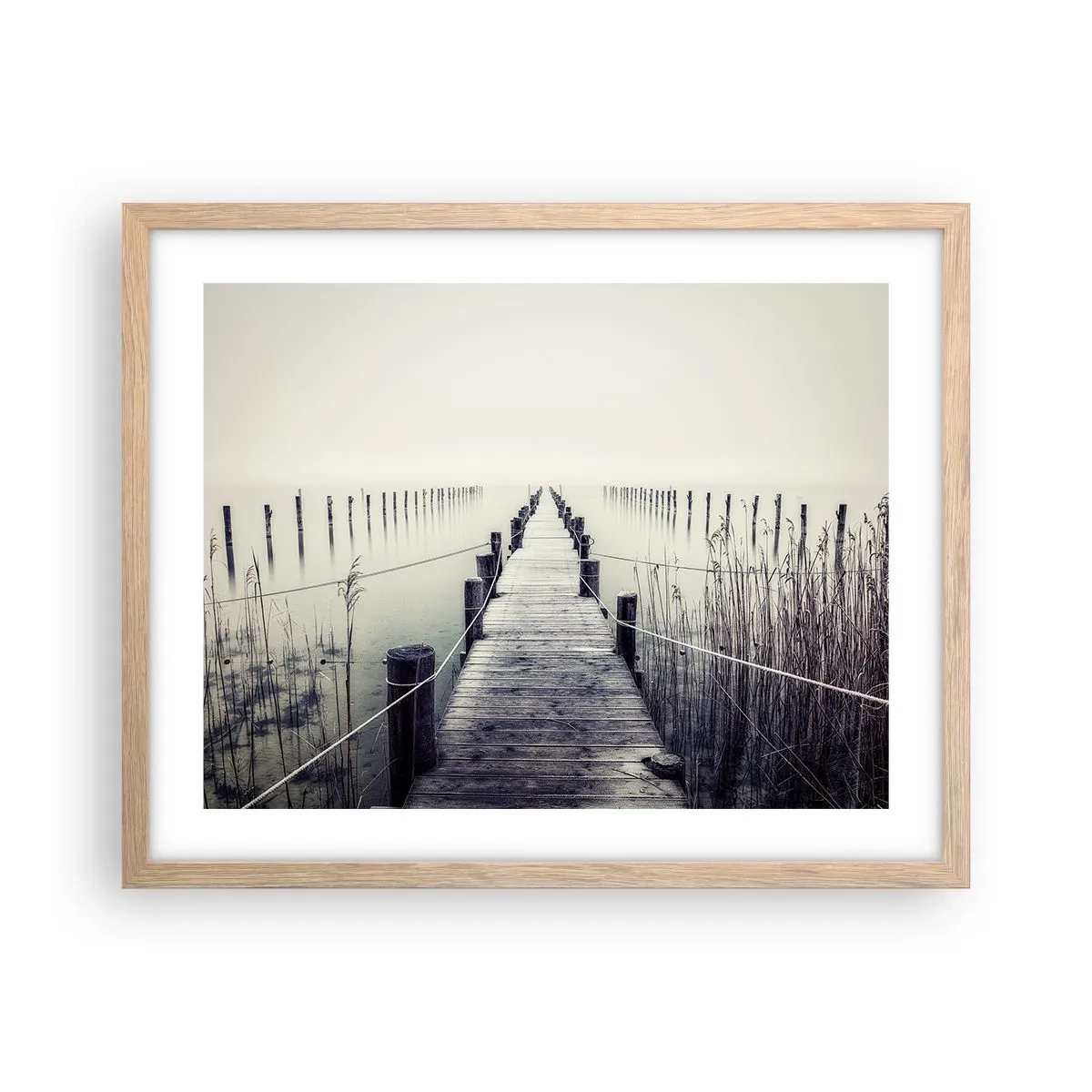 Affiche dans un chêne clair - Poster - Plongez dans la paix - 50x40 cm