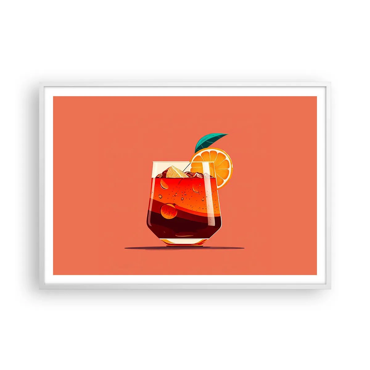 Affiche dans un cadre blanc - Poster - Rafraîchissement d'été - 100x70 cm