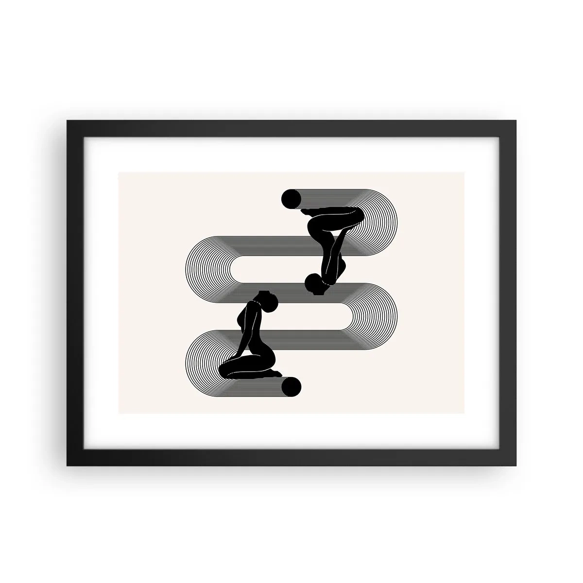 Affiche dans un cadre noir - Poster - Symétrie sensuelle - 40x30 cm