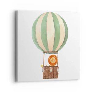 Impression sur toile - Image sur toile - Les voyages de Léon - 30x30 cm