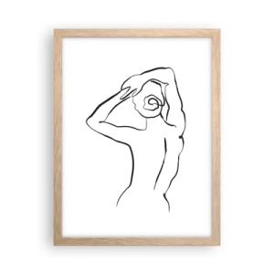 Affiche dans un chêne clair - Poster - Action matinale - 30x40 cm