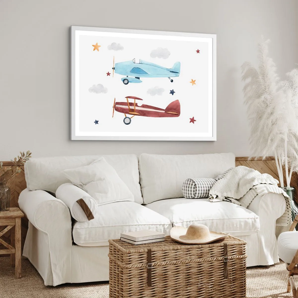 Affiche dans un cadre blanc - Poster - Monsieur le pilote, nous vous attendons ! - 91x61 cm