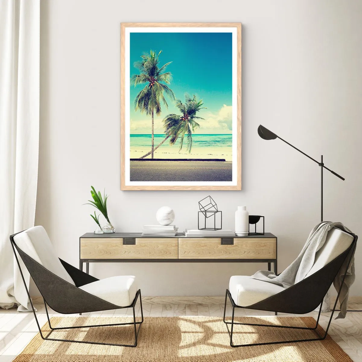 Affiche dans un chêne clair - Poster - Il est temps de commencer les vacances - 70x100 cm