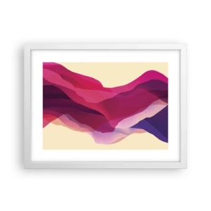 Affiche dans un cadre blanc - Poster - Vagues pourpre - 40x30 cm