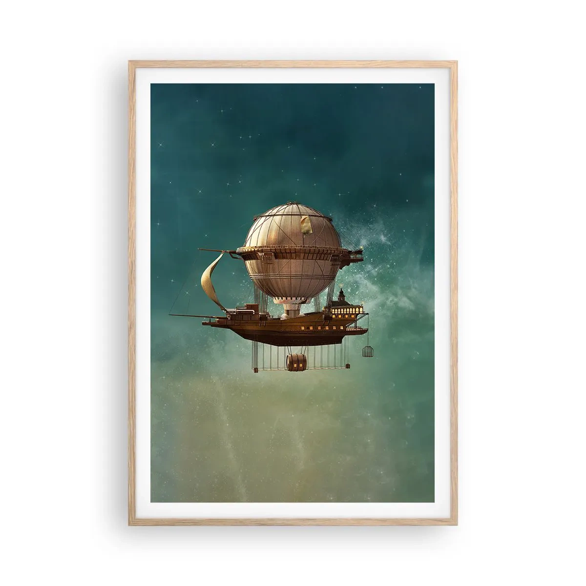 Affiche dans un chêne clair - Poster - Jules Verne vous salue - 70x100 cm