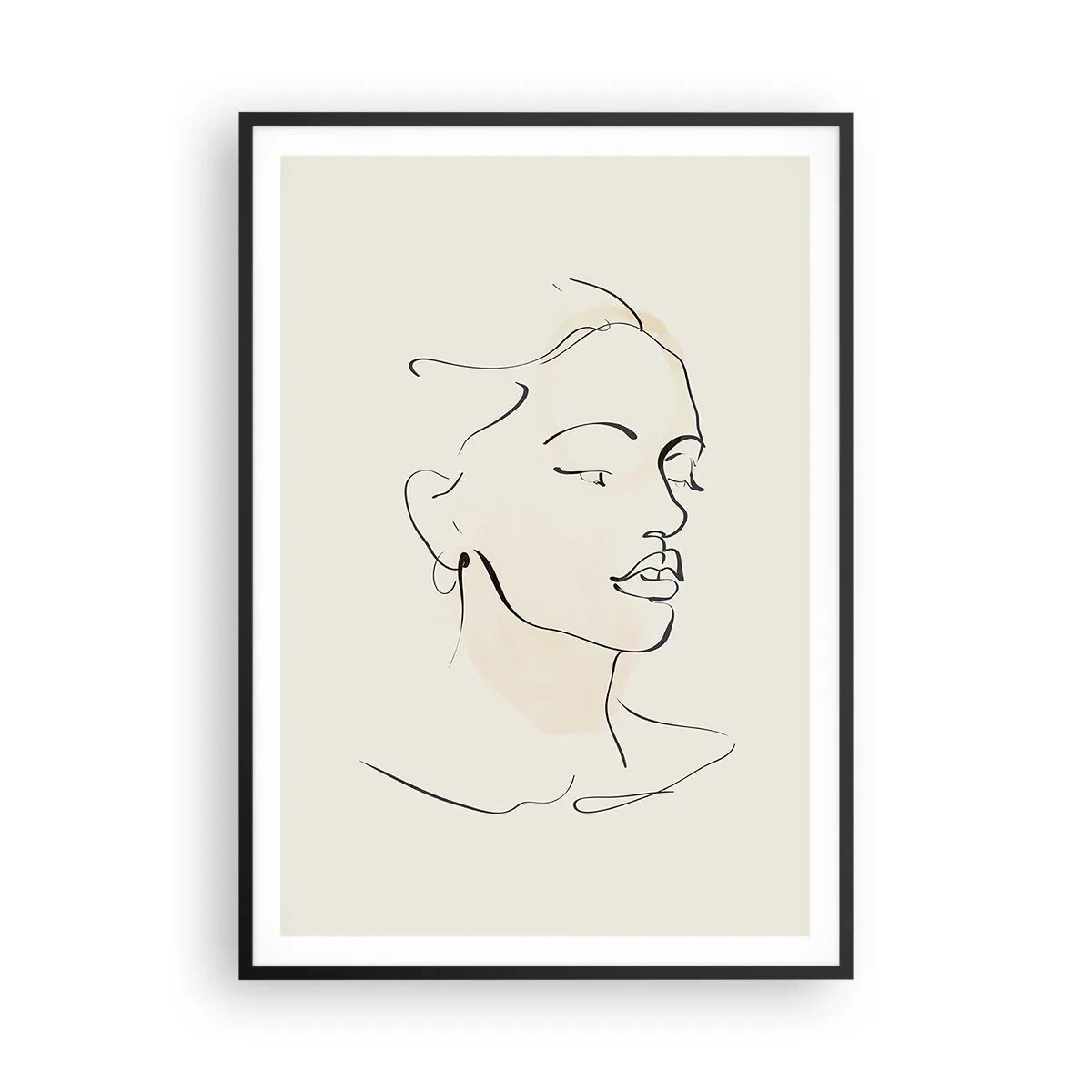 Affiche dans un cadre noir - Poster - Une ligne certaine - 70x100 cm