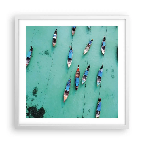 Affiche dans un cadre blanc - Poster - Dans une attente jouyeuse - 50x50 cm