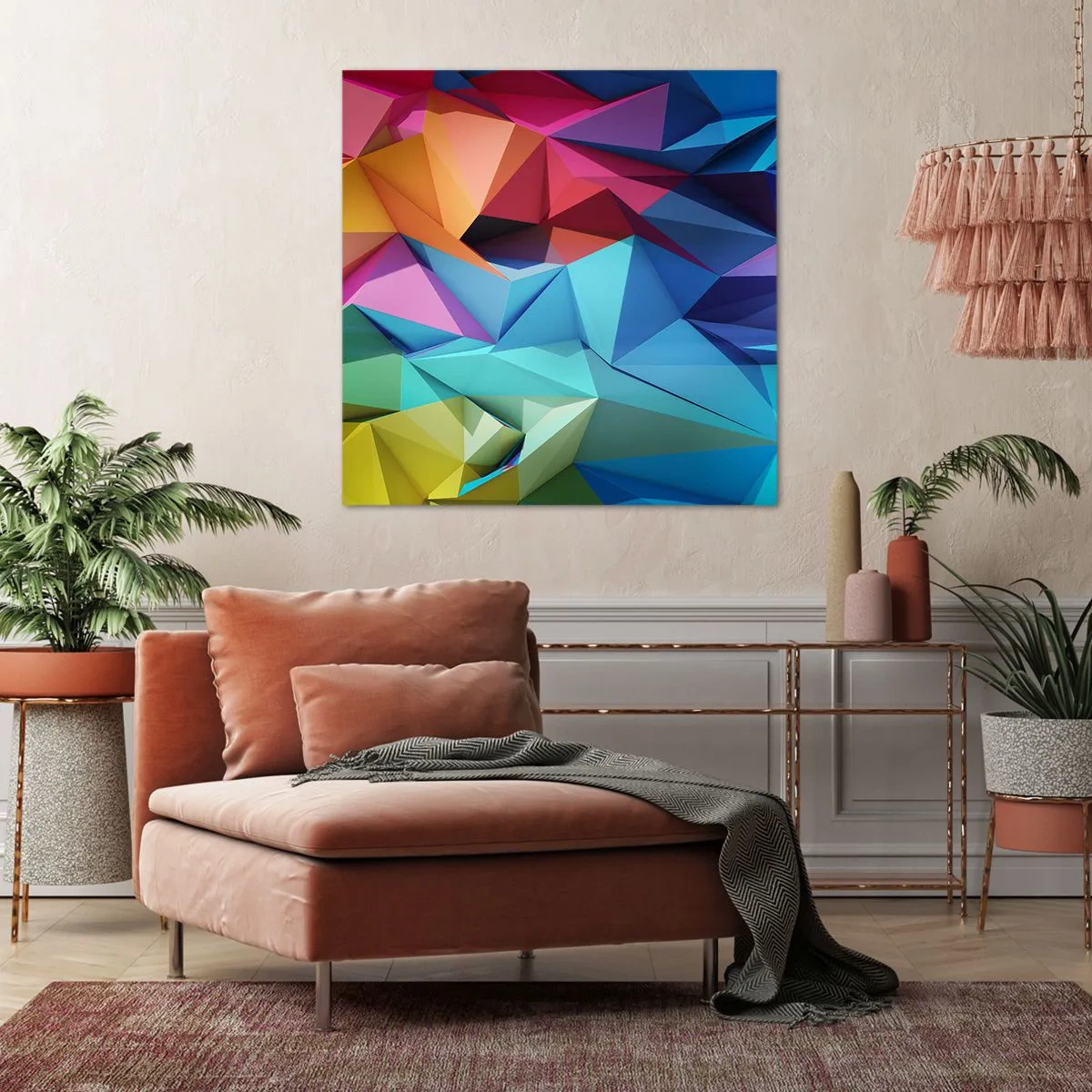 Impression sur toile - Image sur toile - Origami arc-en-ciel - 40x40 cm