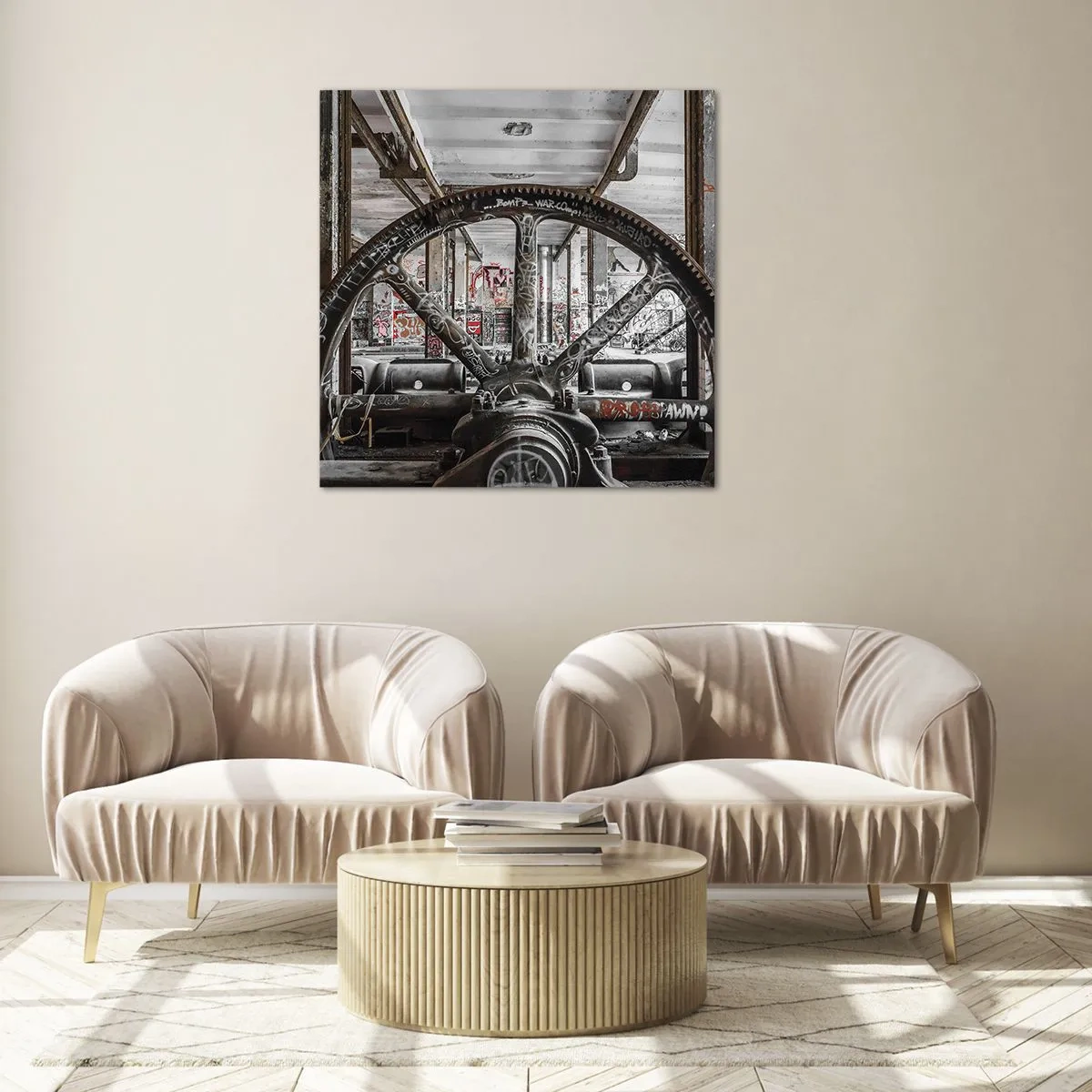 Impression sur verre - Image sur verre - Vie secrète d'une usine - 50x50 cm