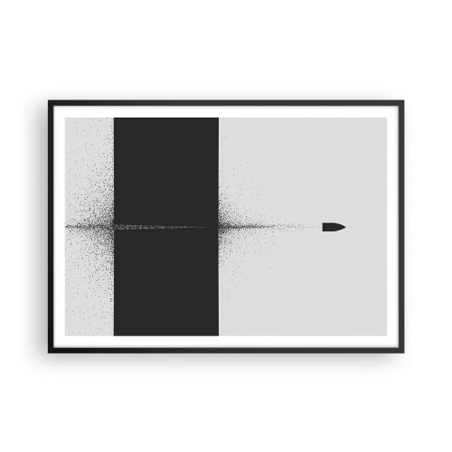 Affiche dans un cadre noir - Poster - Un projectile symbolique dans un style minimaliste et abstrait. - 100x70cm - Droit au but - Décoration murale moderne pour le salon et la chambre ARTTOR