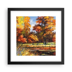 Affiche dans un cadre noir - Poster - Paysage en or et bronze - 30x30 cm
