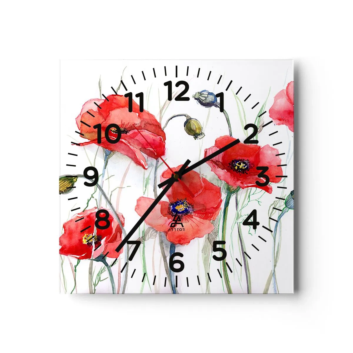 Horloge murale - Pendule murale - Fleurs polonaises - 30x30 cm