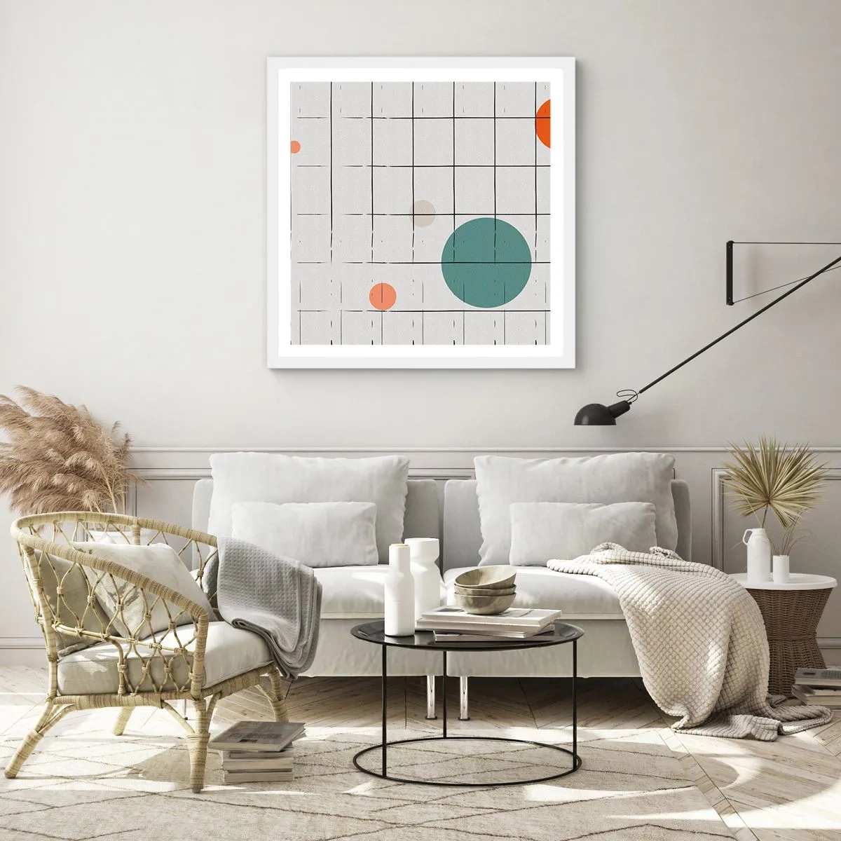 Affiche dans un cadre blanc - Poster - Piégé. Nous ou eux ? - 60x60 cm