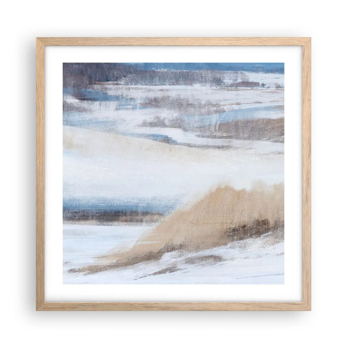 Affiche dans un chêne clair - Poster - Composition hivernale - 50x50 cm
