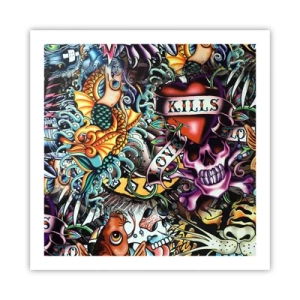 Affiche - Poster - Le rêve du tatoueur - 60x60 cm