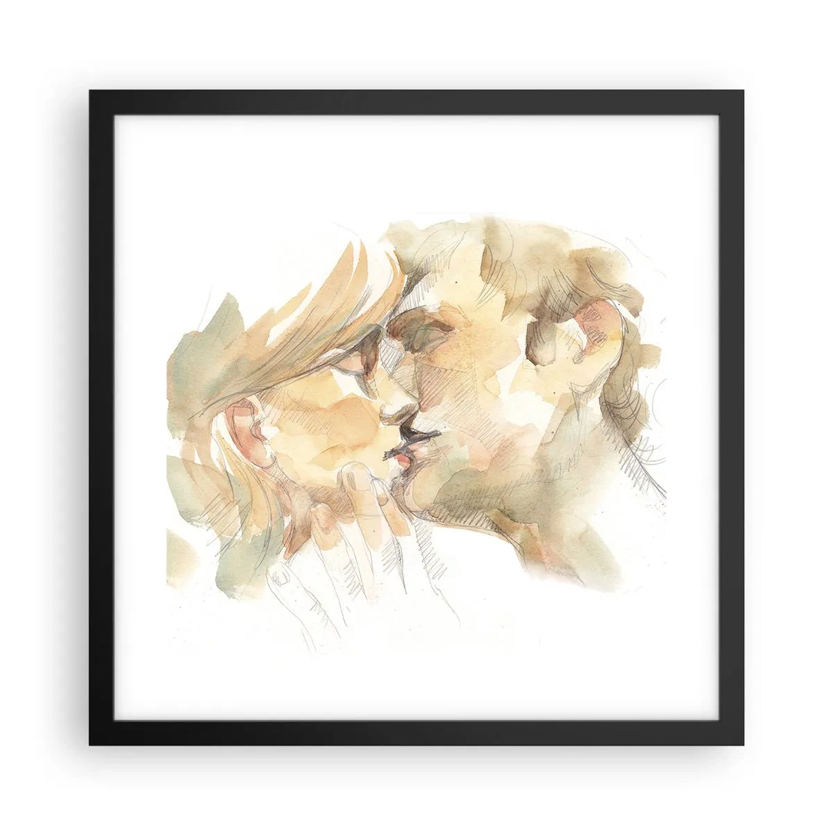 Affiche dans un cadre noir - Poster - A moitié trouvé ? - 40x40 cm