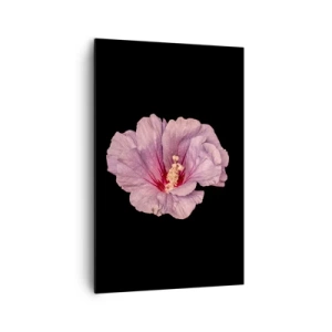 Impression sur toile - Image sur toile - Fleur rose sur fond noir - 80x120cm - Directement au coeur - Décoration murale moderne pour le salon et la chambre ARTTOR