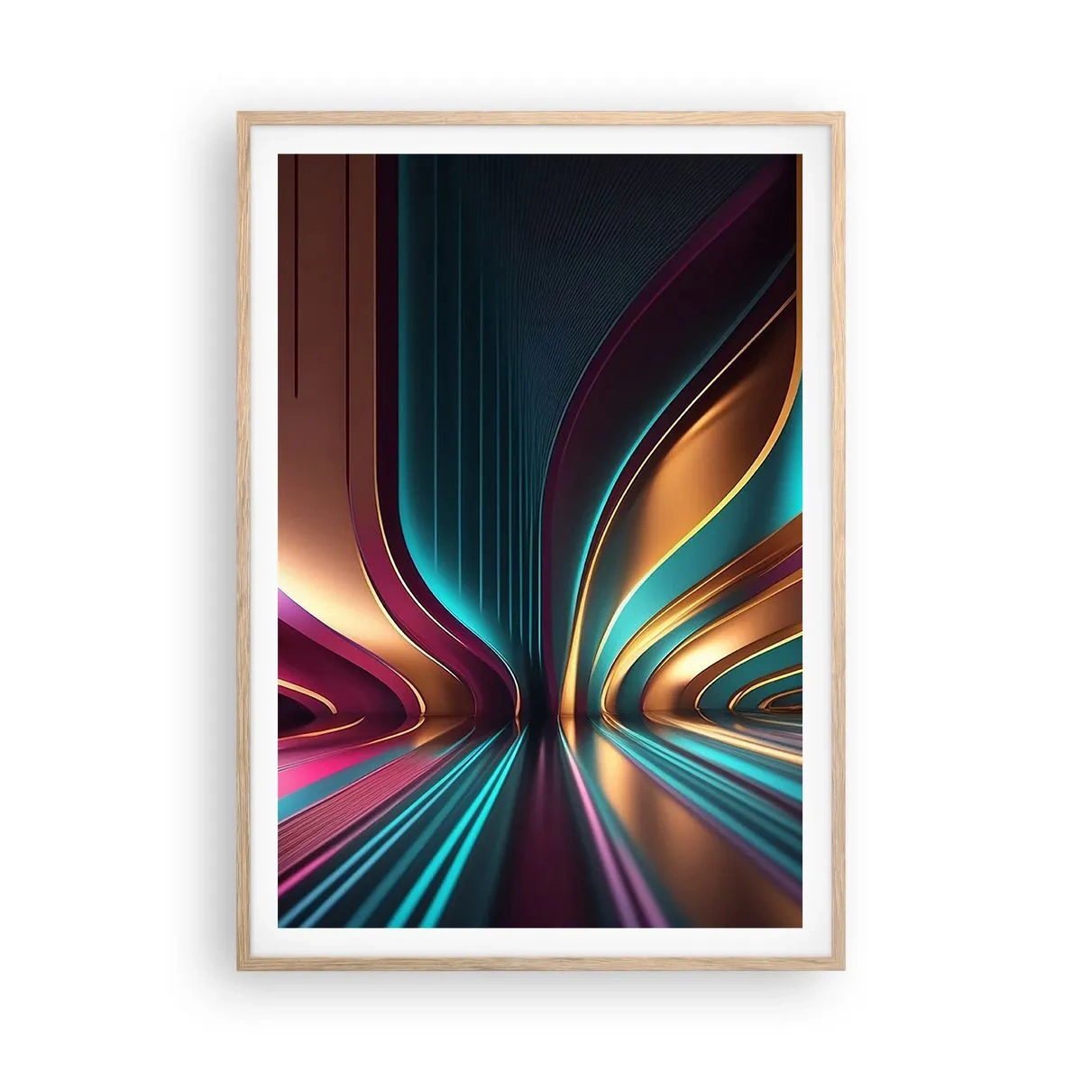 Affiche dans un chêne clair - Poster - Architektura światła - 70x100 cm