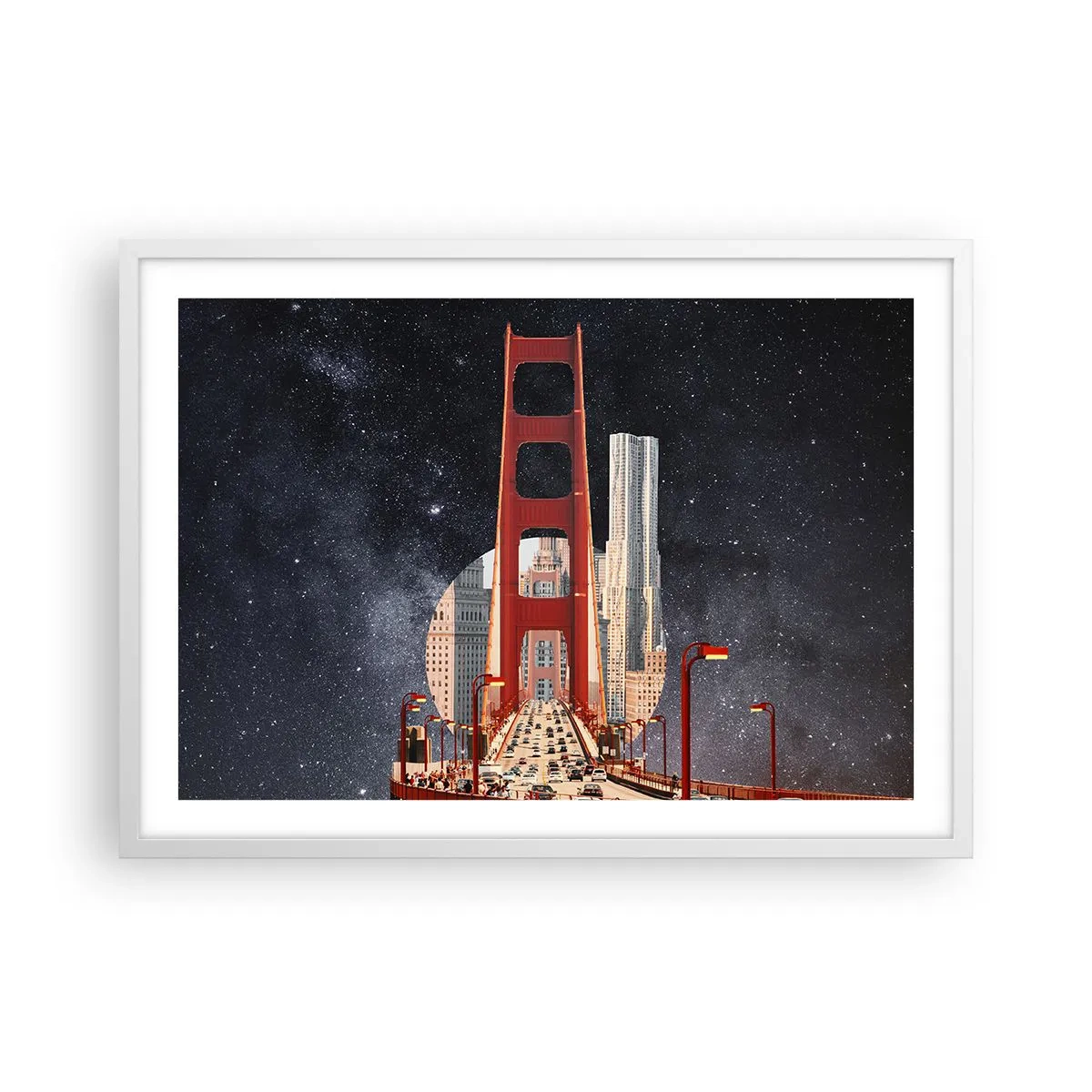 Affiche dans un cadre blanc - Poster - Toujours au centre - 70x50 cm