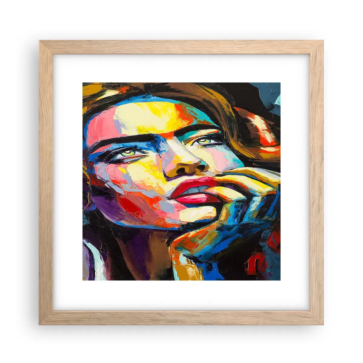 Affiche dans un chêne clair - Poster - Les rêves volent dans le ciel comme des oiseaux - 30x30 cm