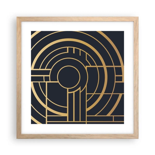 Affiche dans un chêne clair - Poster - Rotation des éléments - 40x40 cm