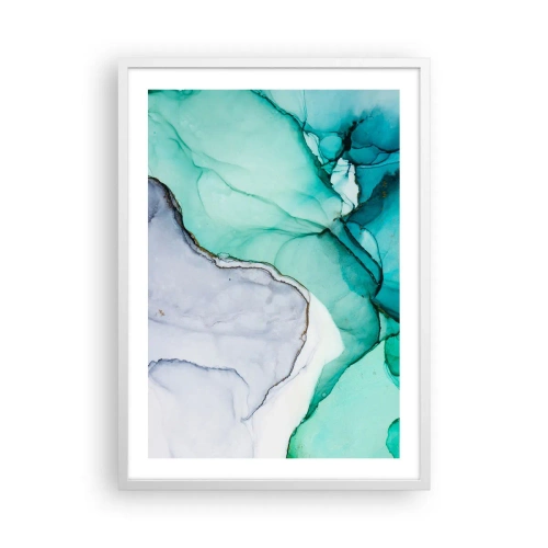 Affiche dans un cadre blanc - Poster - Étude de turquoise - 50x70 cm